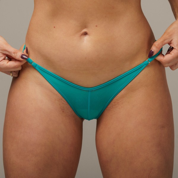 Emerald Transparent CamelToe - Bikini String Tanga